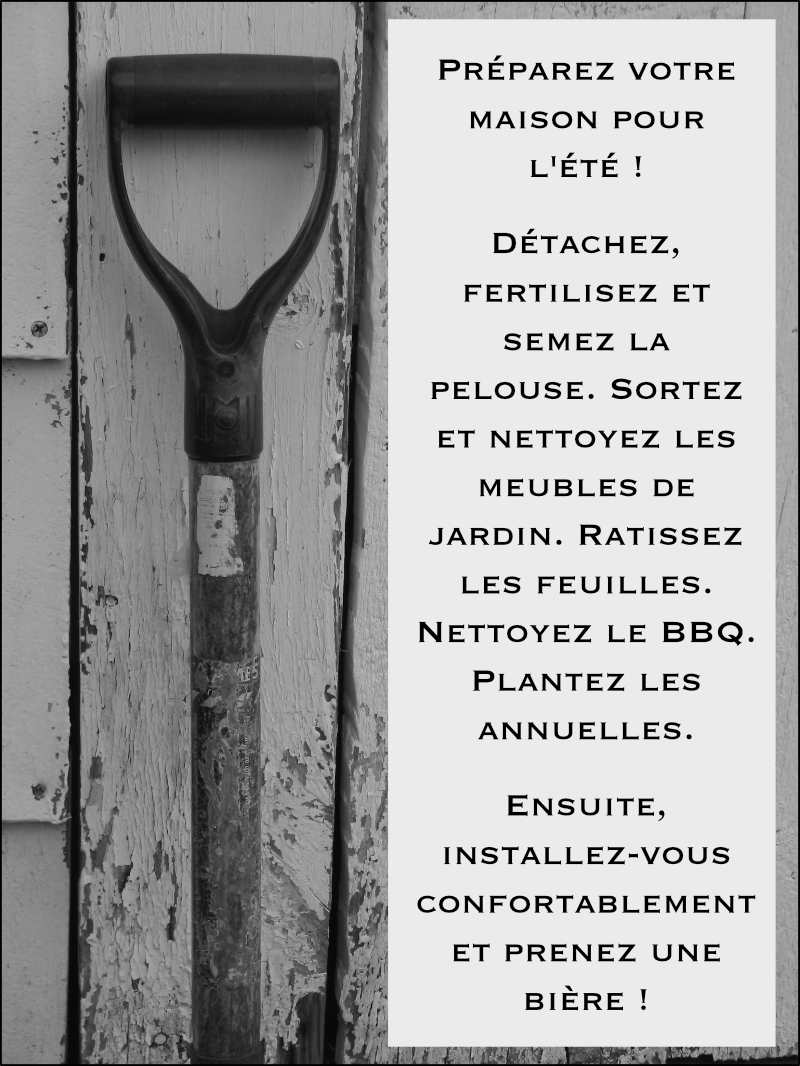 Publicit&eacute; du nettoyage de printemps.